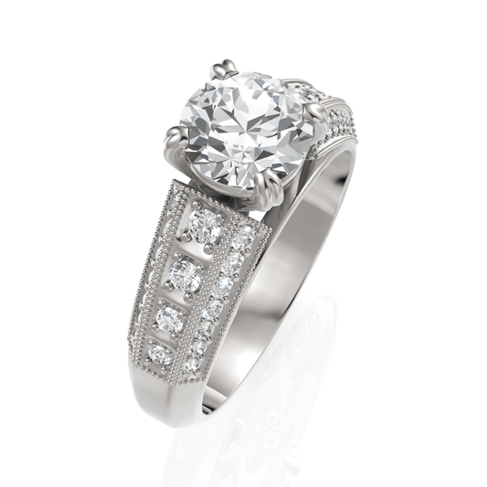 1.62CT Round Lab Diamond Engagement Ring - Buvea Jewels