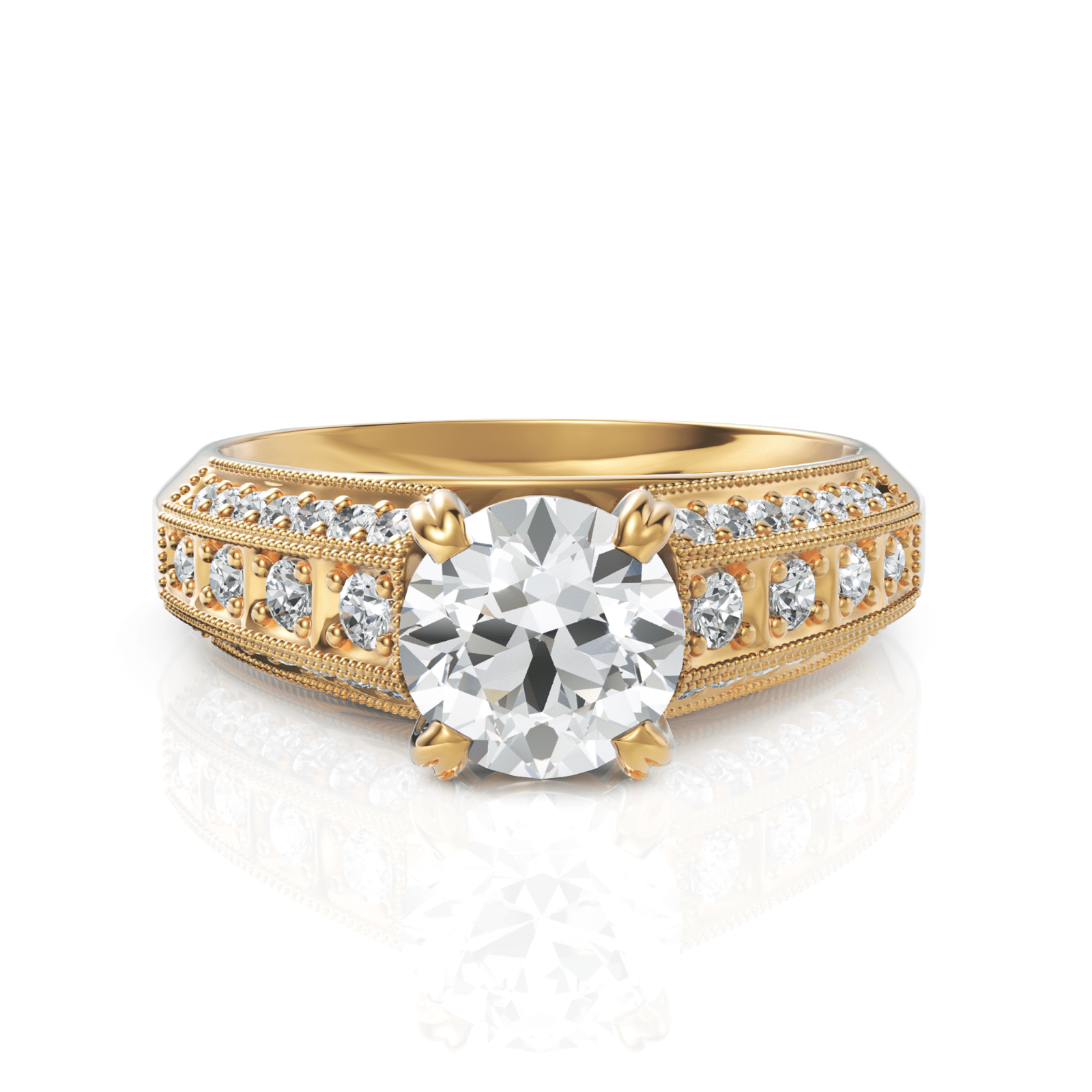 1.62CT Round Lab Diamond Engagement Ring - Buvea Jewels