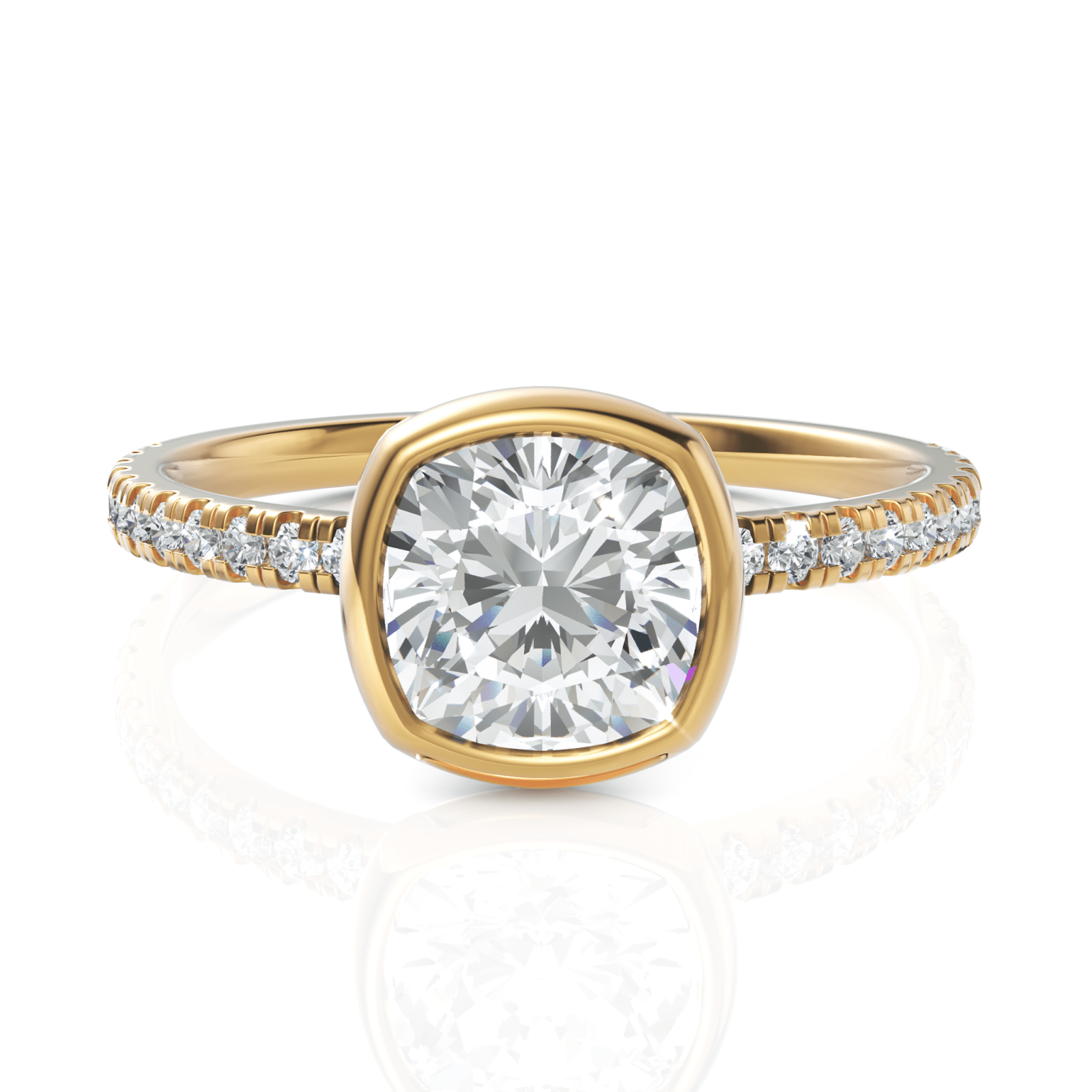 1.72CT Cushion Lab Diamond Solitaire Accent Engagement Ring - Buvea Jewels