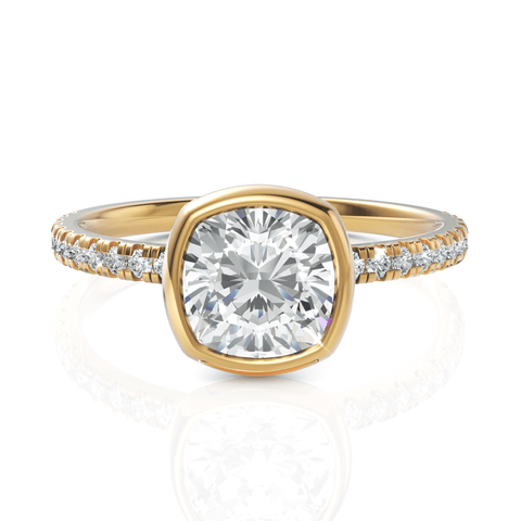 1.72CT Cushion Lab Diamond Solitaire Accent Engagement Ring - Buvea Jewels