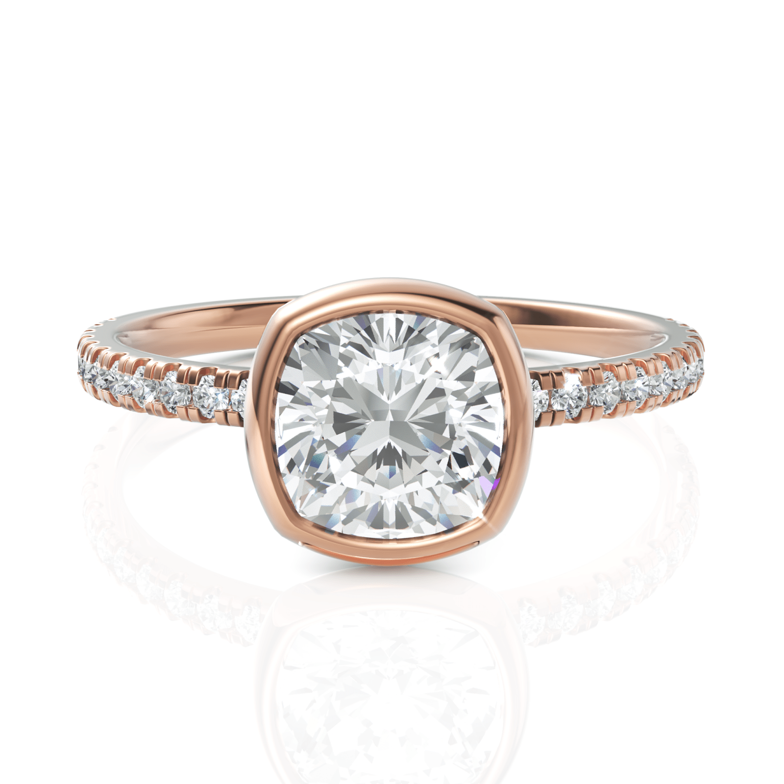 1.72CT Cushion Lab Diamond Solitaire Accent Engagement Ring - Buvea Jewels