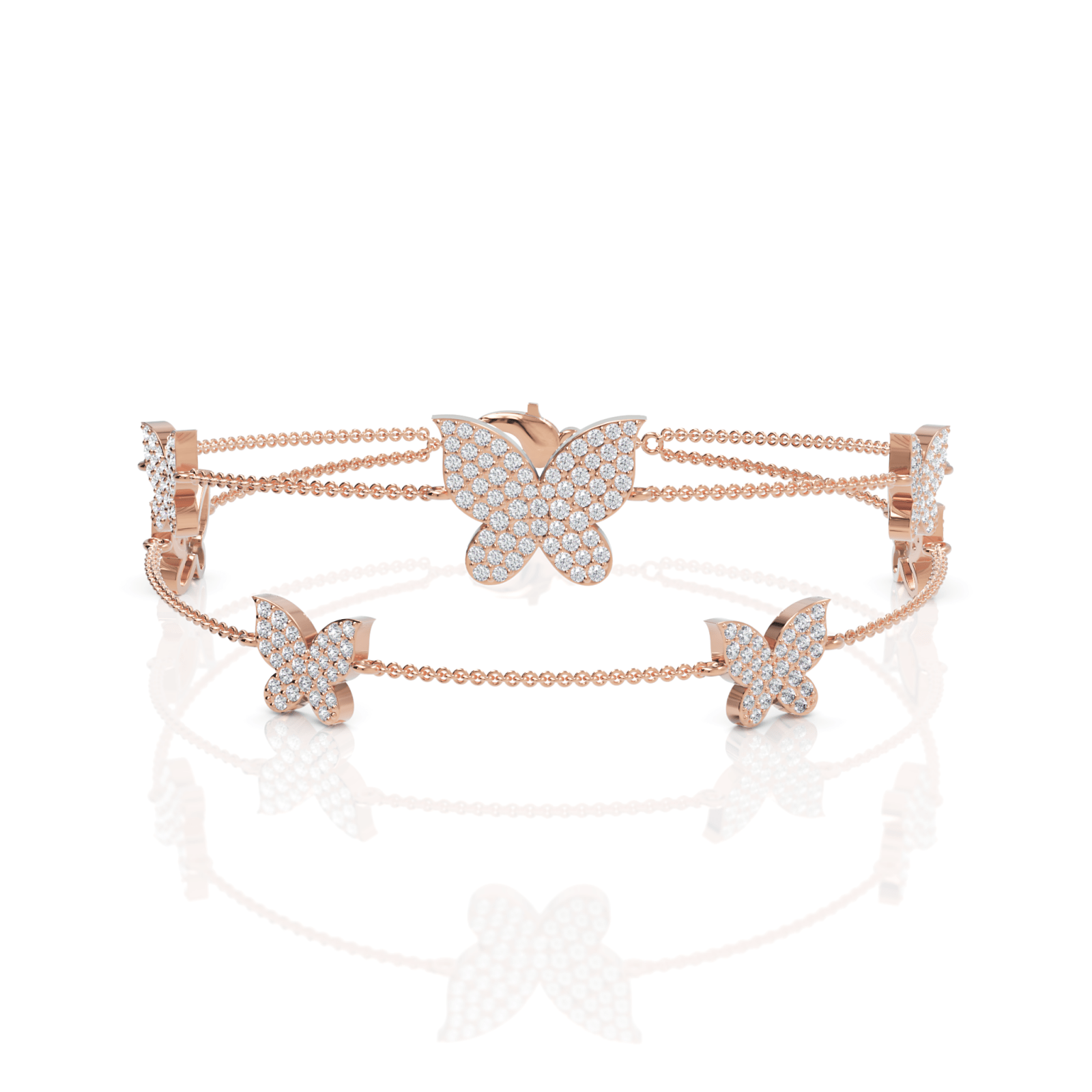 1.72CT Round Lab Diamond Butterfly Bracelet - Buvea Jewels