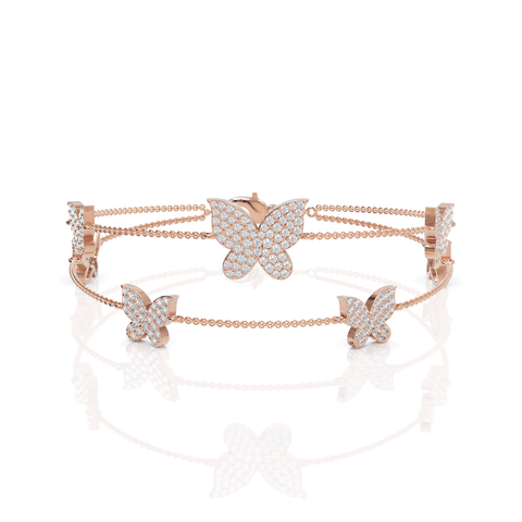 1.72CT Round Lab Diamond Butterfly Bracelet - Buvea Jewels