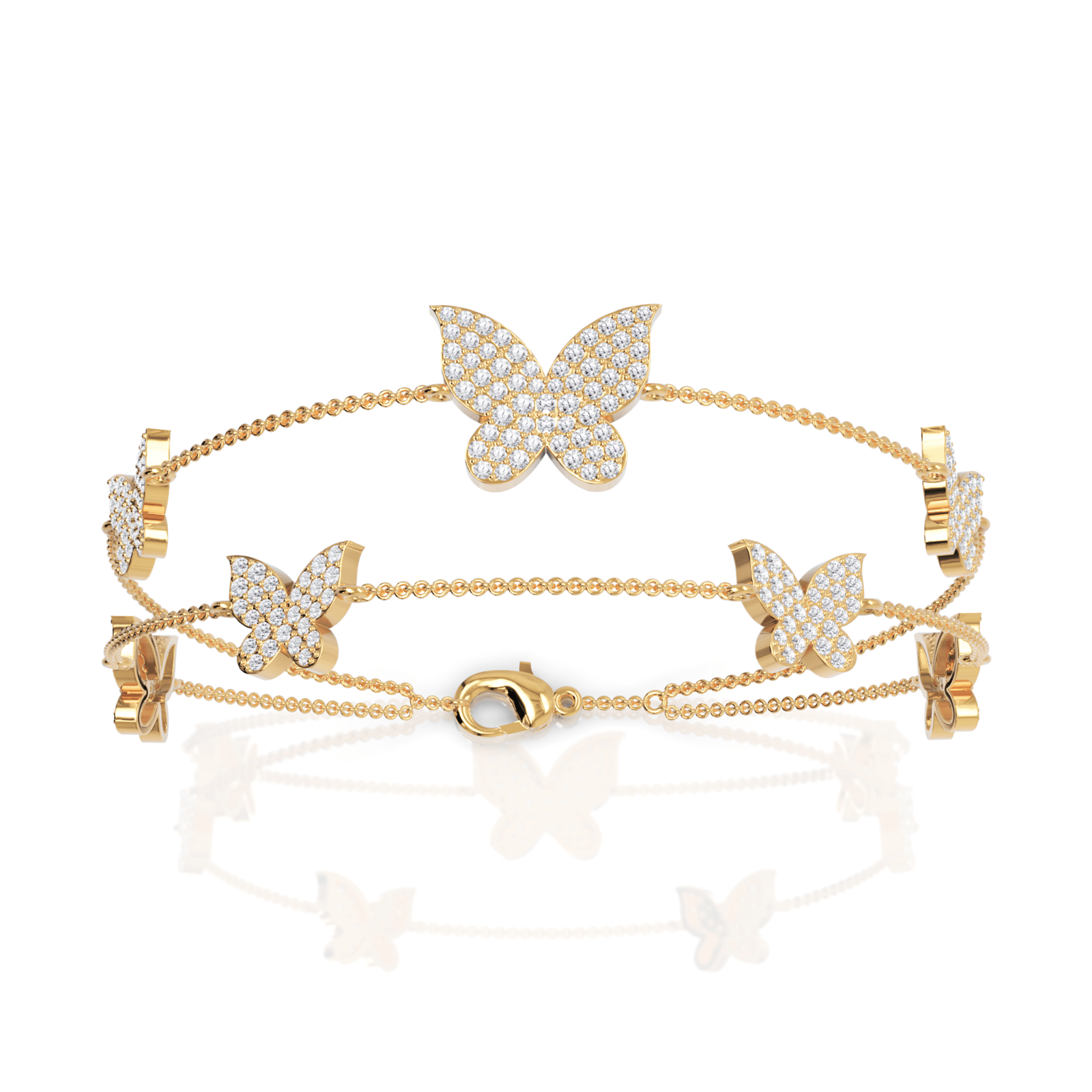 1.72CT Round Lab Diamond Butterfly Bracelet - Buvea Jewels