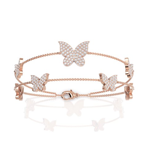 1.72CT Round Lab Diamond Butterfly Bracelet - Buvea Jewels