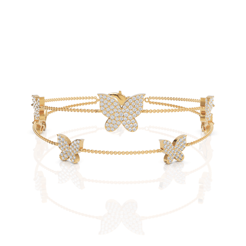 1.72CT Round Lab Diamond Butterfly Bracelet - Buvea Jewels