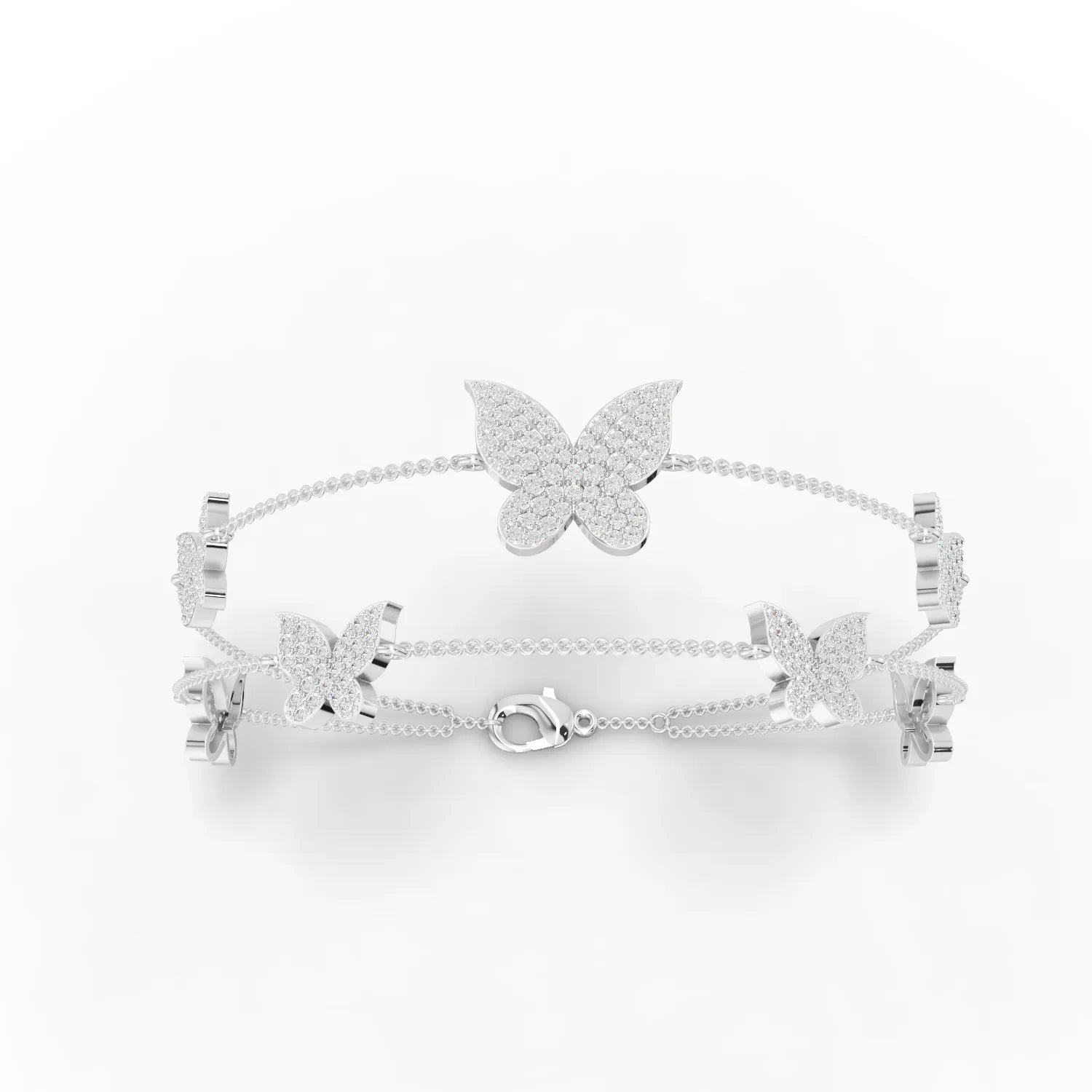 1.72CT Round Lab Diamond Butterfly Bracelet - Buvea Jewels