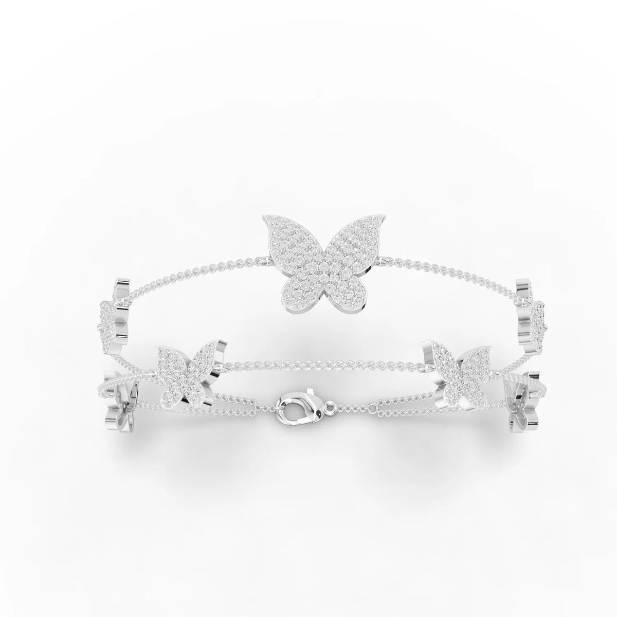 1.72CT Round Lab Diamond Butterfly Bracelet - Buvea Jewels