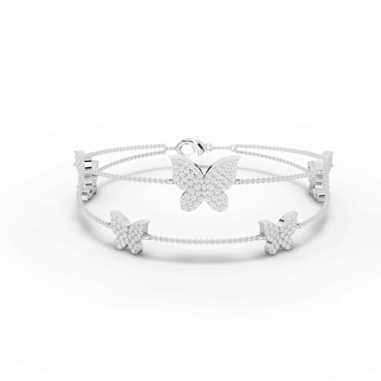 1.72CT Round Lab Diamond Butterfly Bracelet - Buvea Jewels