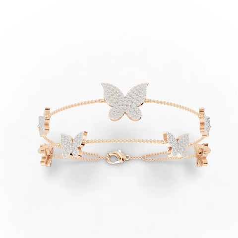 1.72CT Round Lab Diamond Butterfly Bracelet - Buvea Jewels