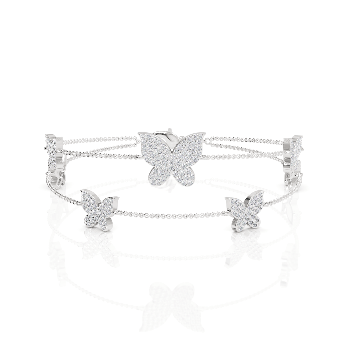 1.72CT Round Lab Diamond Butterfly Bracelet - Buvea Jewels