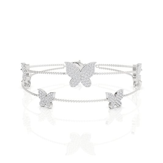 1.72CT Round Lab Diamond Butterfly Bracelet - Buvea Jewels