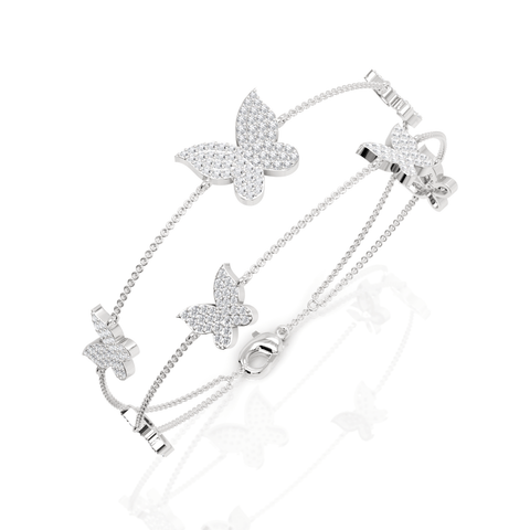 1.72CT Round Lab Diamond Butterfly Bracelet - Buvea Jewels