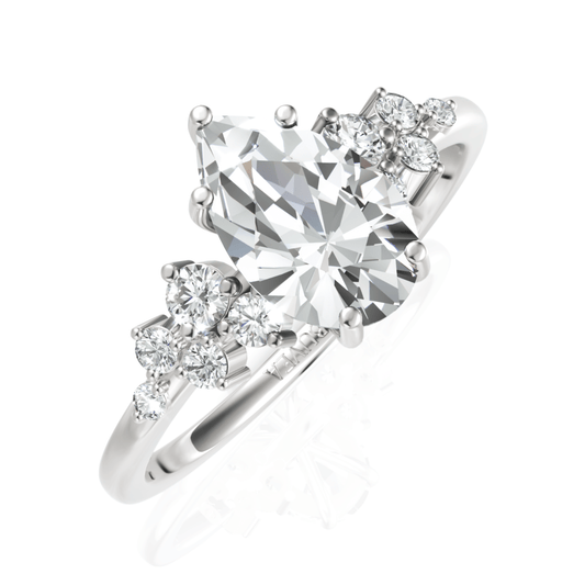 1.73CT Pear Lab Diamond Premium Cluster Engagement Ring - Buvea Jewels