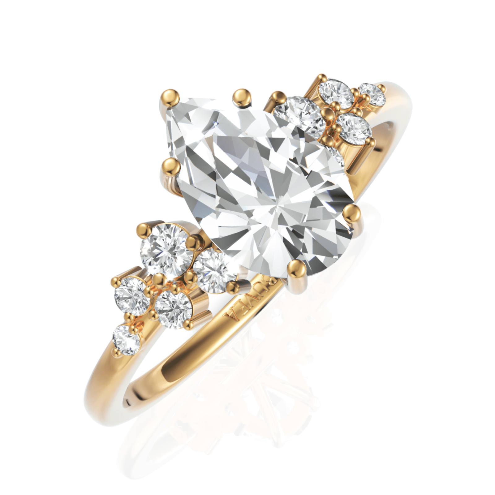 1.73CT Pear Lab Diamond Premium Cluster Engagement Ring - Buvea Jewels