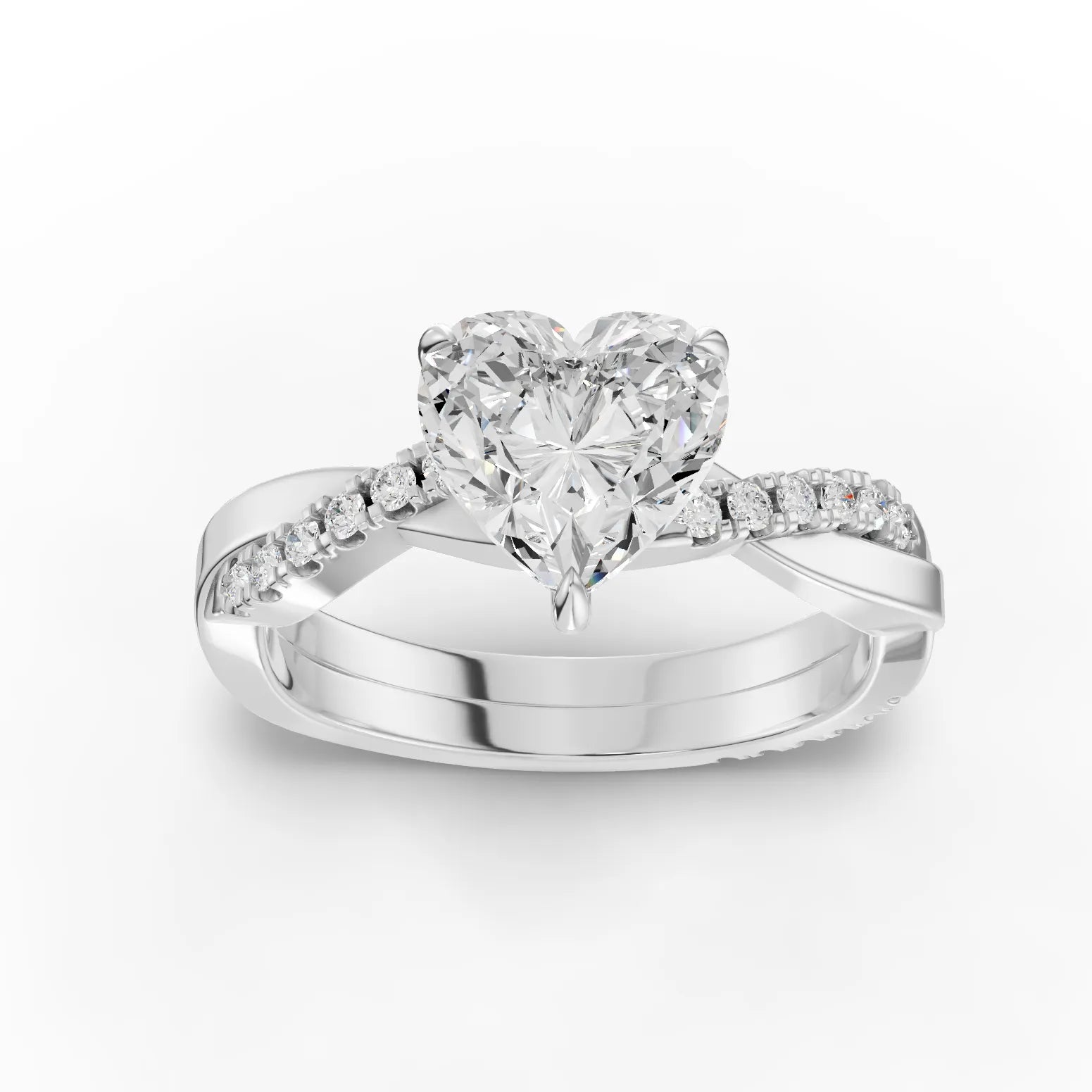 1.74CT Heart Lab Diamond Engagement Ring - Buvea Jewels
