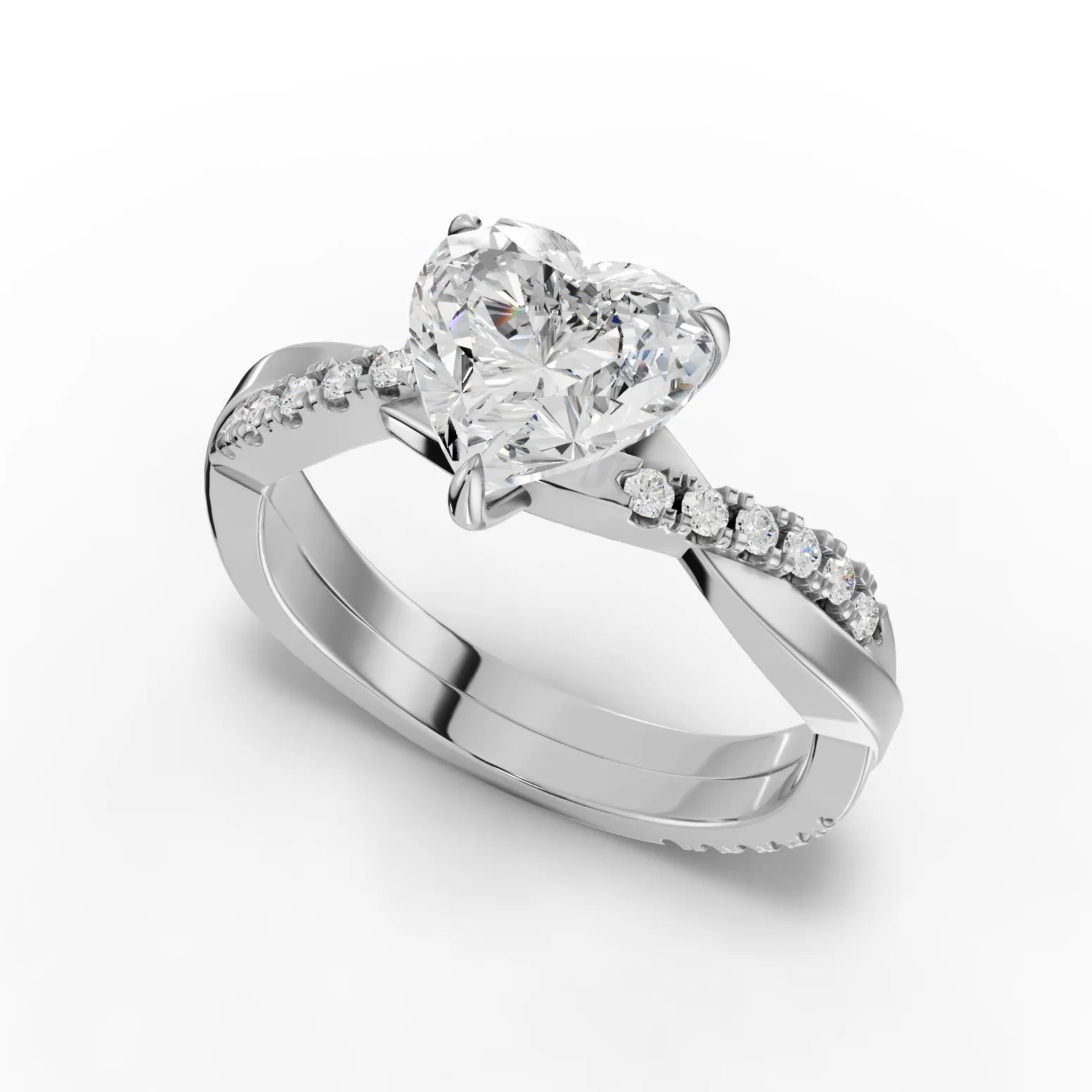 1.74CT Heart Lab Diamond Engagement Ring - Buvea Jewels