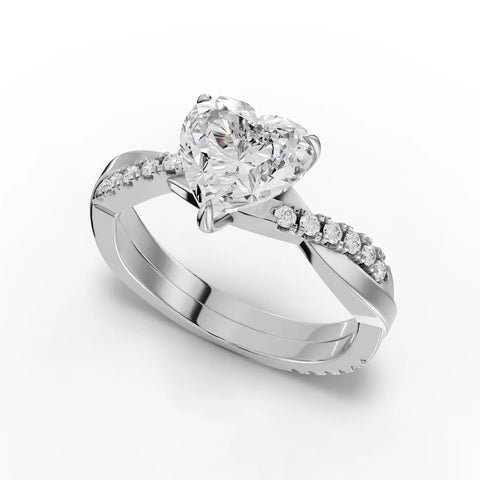 1.74CT Heart Lab Diamond Engagement Ring - Buvea Jewels