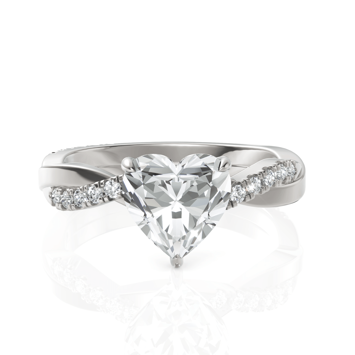 1.74CT Heart Lab Diamond Engagement Ring - Buvea Jewels