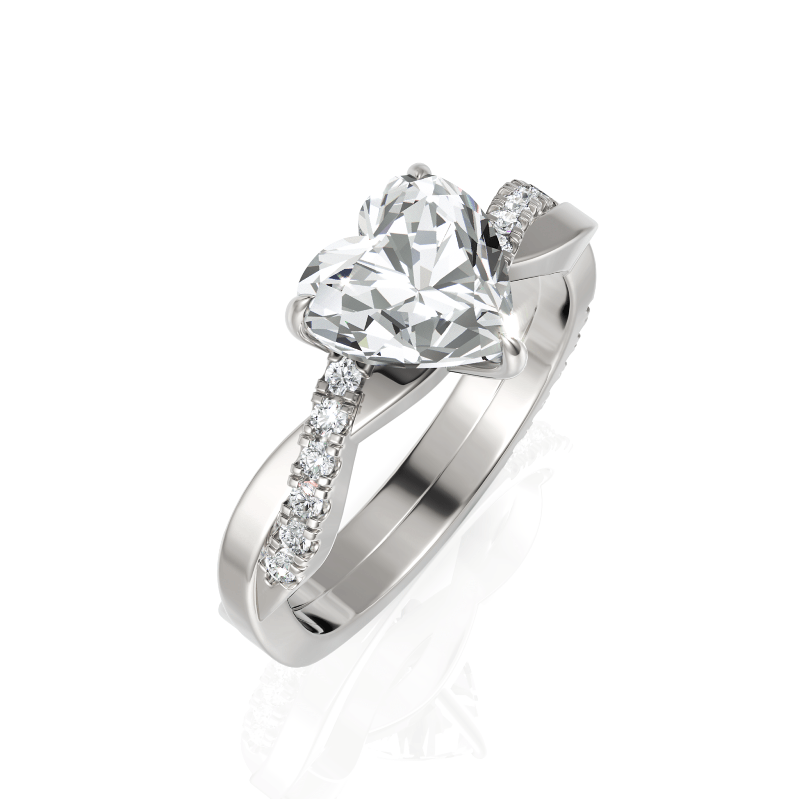 1.74CT Heart Lab Diamond Engagement Ring - Buvea Jewels