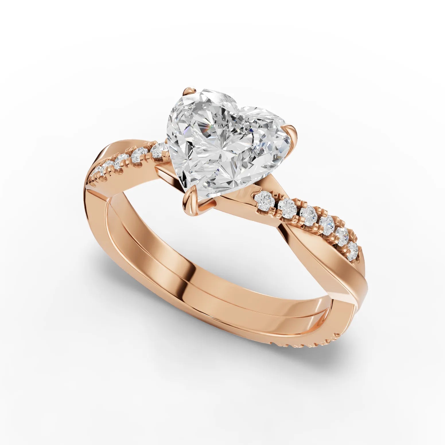 1.74CT Heart Lab Diamond Engagement Ring - Buvea Jewels
