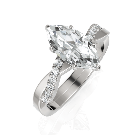 1.74CT Marquise Lab Diamond Engagement Ring - Buvea Jewels