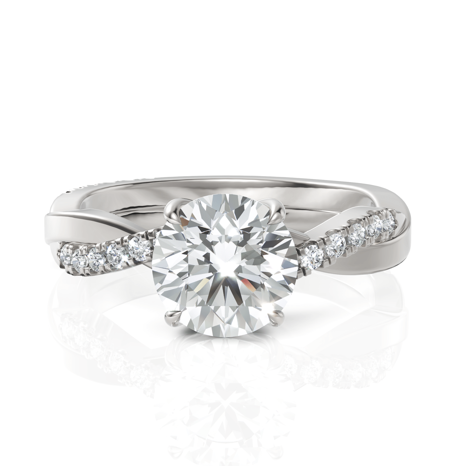 1.74CT Round Lab Diamond Engagement Ring - Buvea Jewels