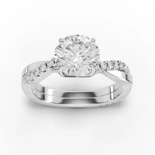 1.74CT Round Lab Diamond Engagement Ring - Buvea Jewels