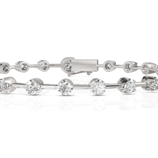 1.78CT Round Lab Diamond Station Tennis Bracelet - Buvea Jewels