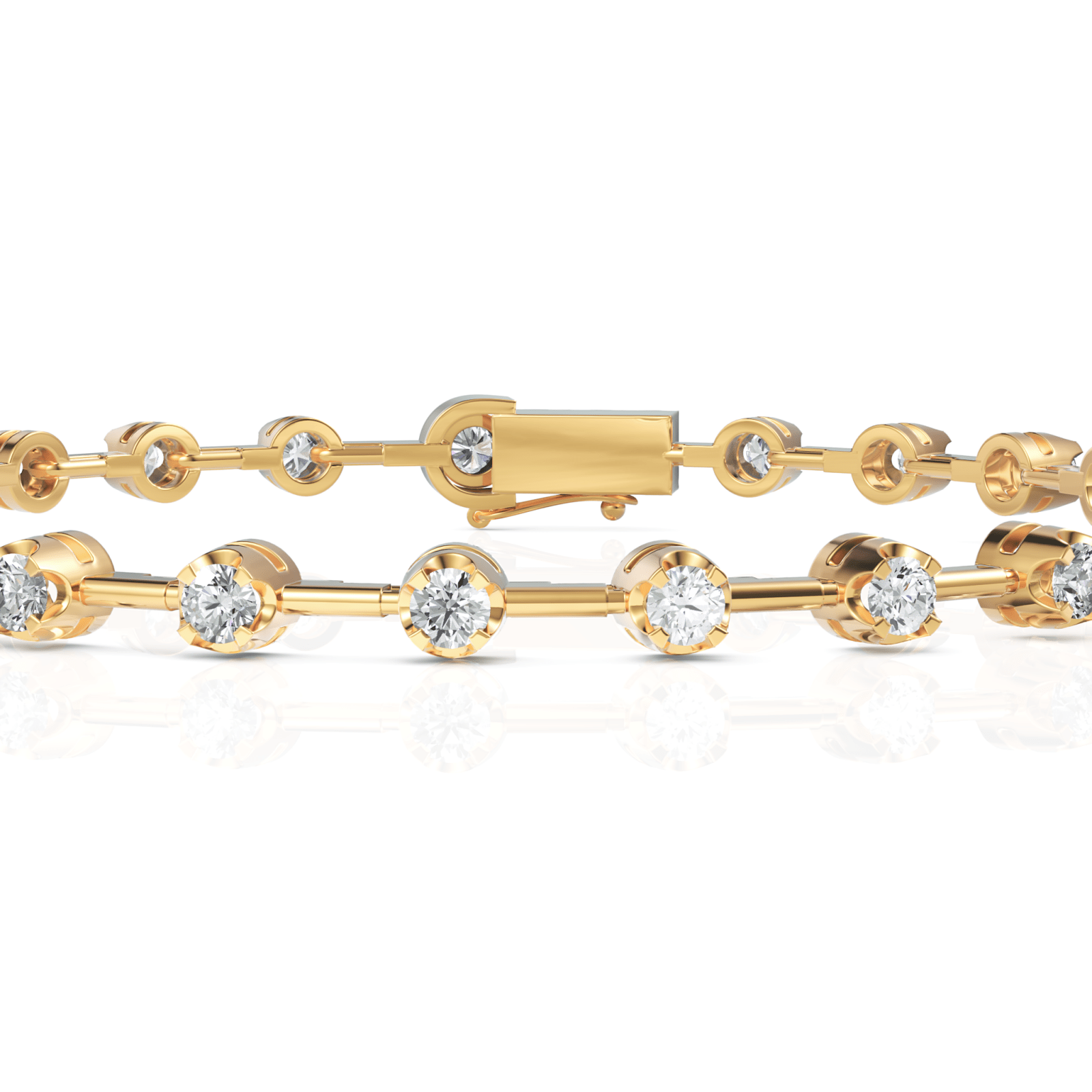 1.78CT Round Lab Diamond Station Tennis Bracelet - Buvea Jewels