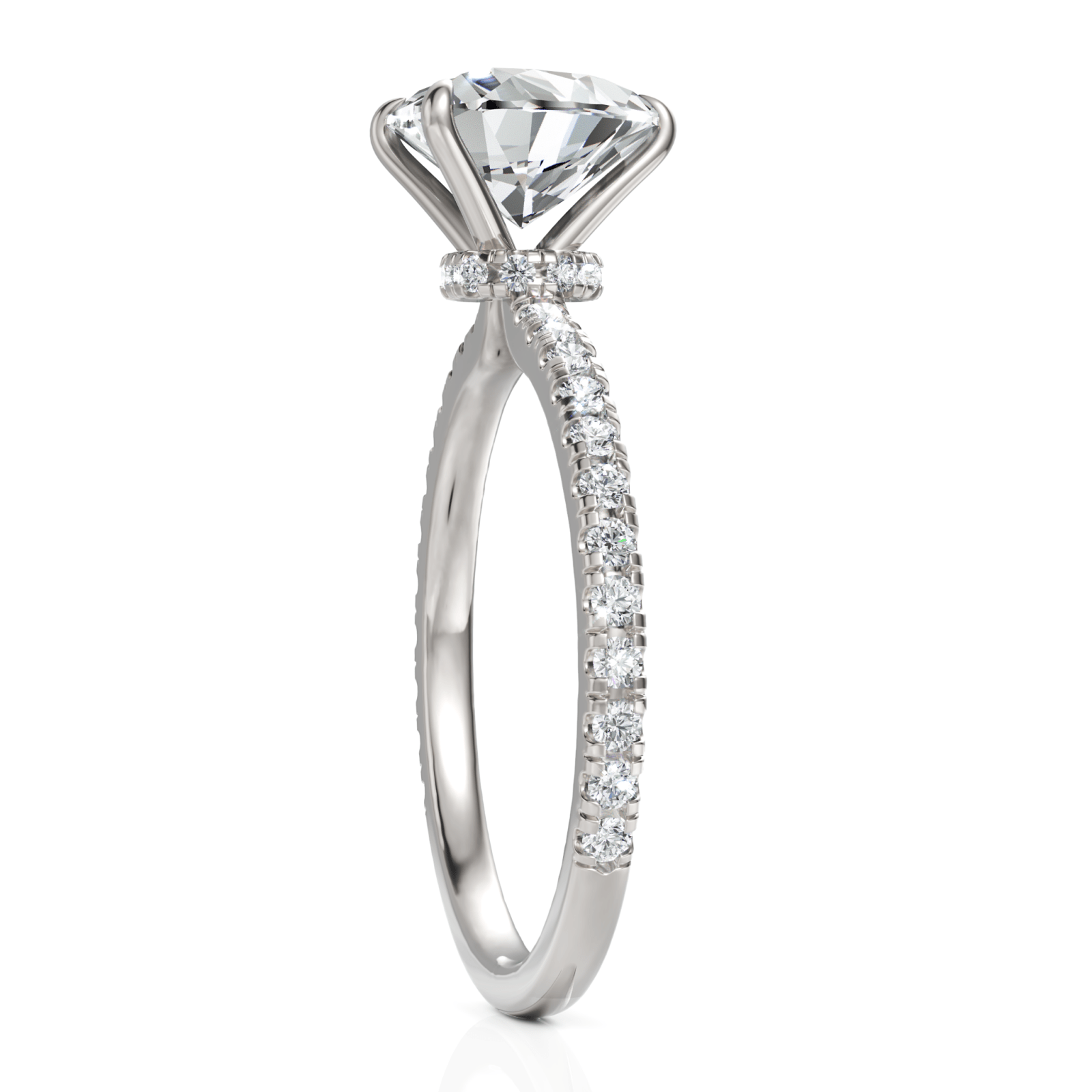 1.79CT Heart Lab Diamond Hidden Halo Accent Engagement Ring - Buvea Jewels