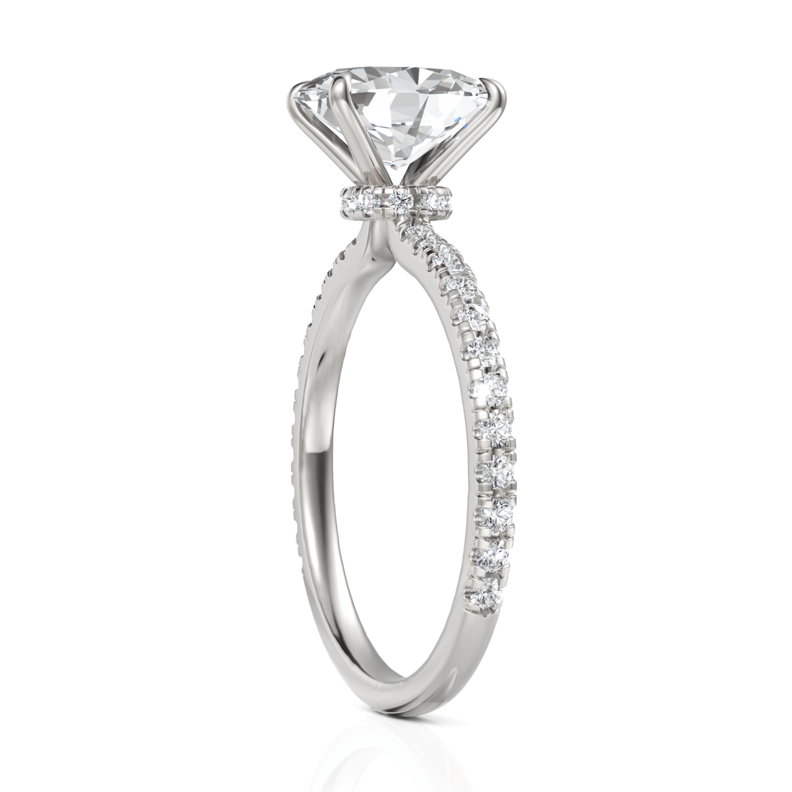 1.79CT Oval Lab Diamond Hidden Halo Accent Engagement Ring - Buvea Jewels