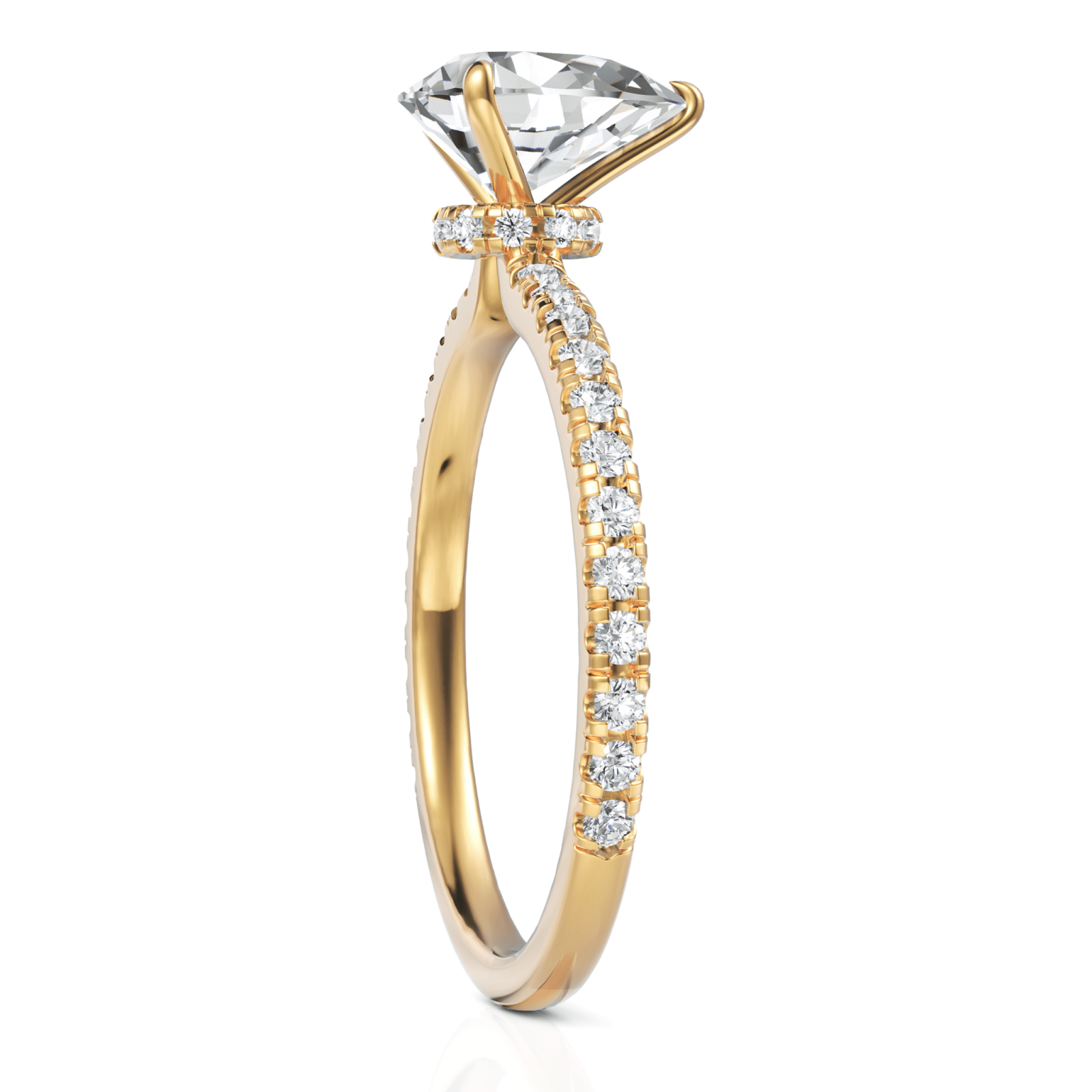 1.79CT Pear Lab Diamond Hidden Halo Accent Engagement Ring - Buvea Jewels