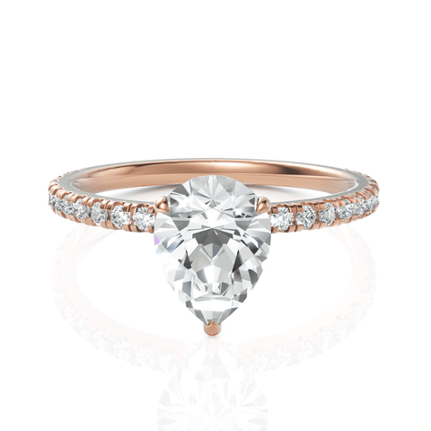 1.79CT Pear Lab Diamond Hidden Halo Accent Engagement Ring - Buvea Jewels