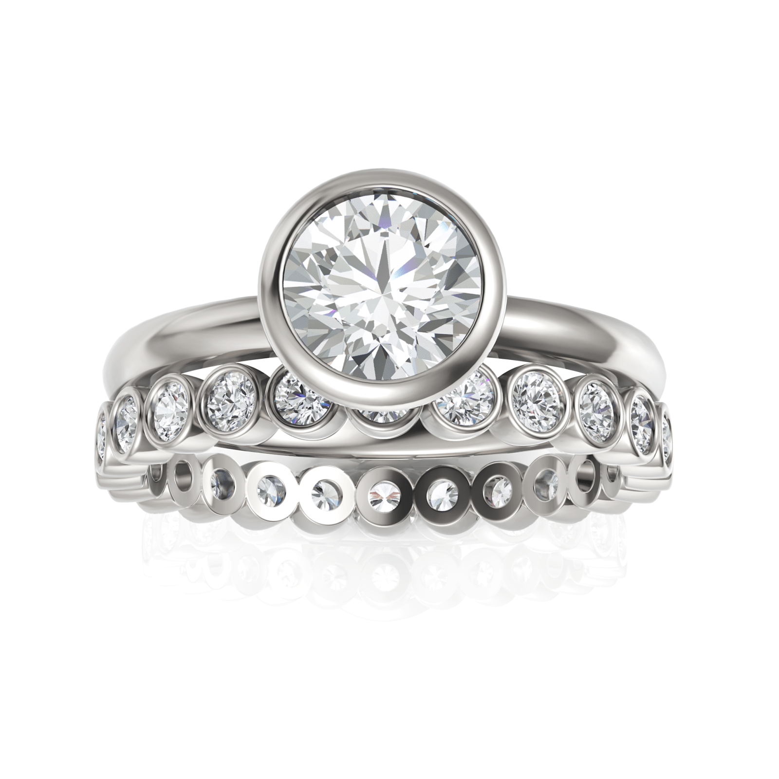 1.84CT Round Lab Diamond Bridal Set Ring - Buvea Jewels