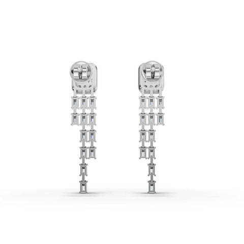 1.85CT Baguette Round Lab Diamond Premium Drop Earrings - Buvea Jewels