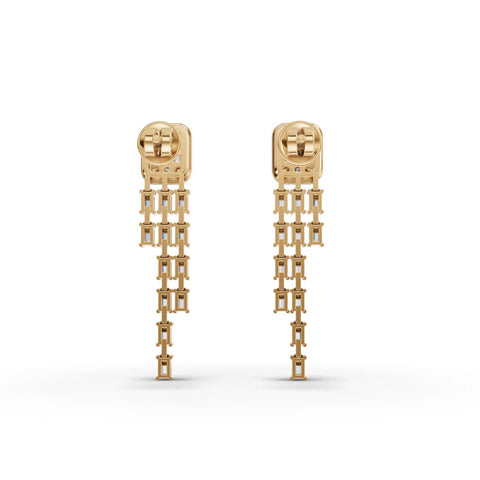 1.85CT Baguette Round Lab Diamond Premium Drop Earrings - Buvea Jewels