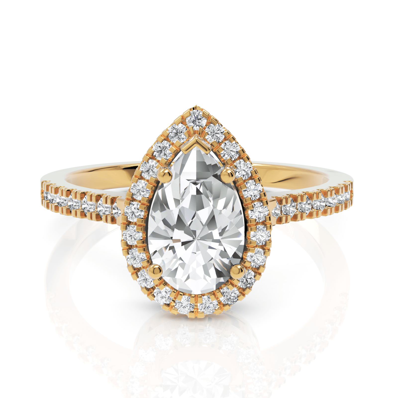 1.8CT Pear Lab Diamond Premium Halo Engagement Ring - Buvea Jewels