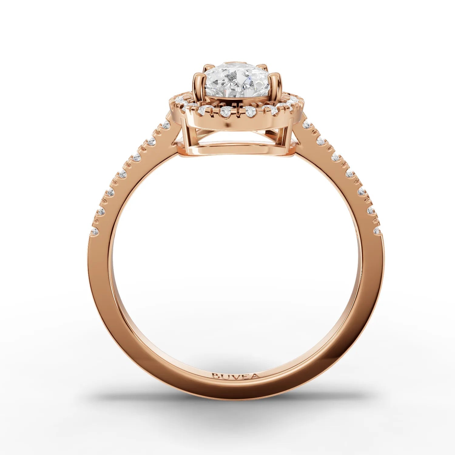 1.8CT Pear Moissanite Premium Halo Engagement Ring - Buvea Jewels