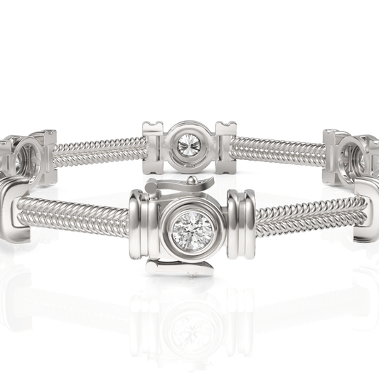 1.8CT Round Lab Diamond Station Bracelet - Buvea Jewels