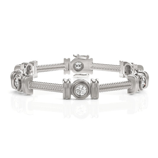 1.8CT Round Lab Diamond Station Bracelet - Buvea Jewels