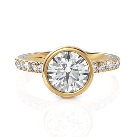 1.92CT Round Lab Diamond Accent Engagement Ring - Buvea Jewels