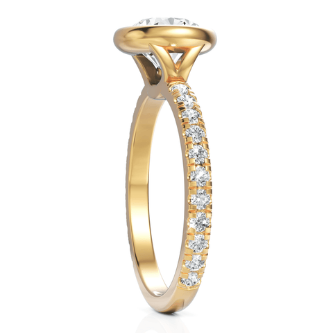 1.92CT Round Lab Diamond Accent Engagement Ring - Buvea Jewels