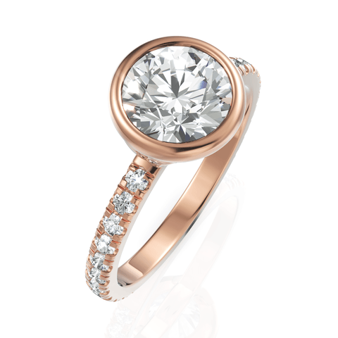 1.92CT Round Lab Diamond Accent Engagement Ring - Buvea Jewels