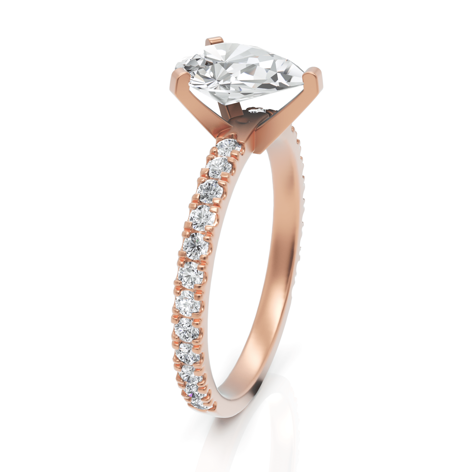 1.93CT Pear Lab Diamond Accent Engagement Ring - Buvea Jewels