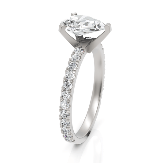 1.93CT Pear Lab Diamond Accent Engagement Ring - Buvea Jewels