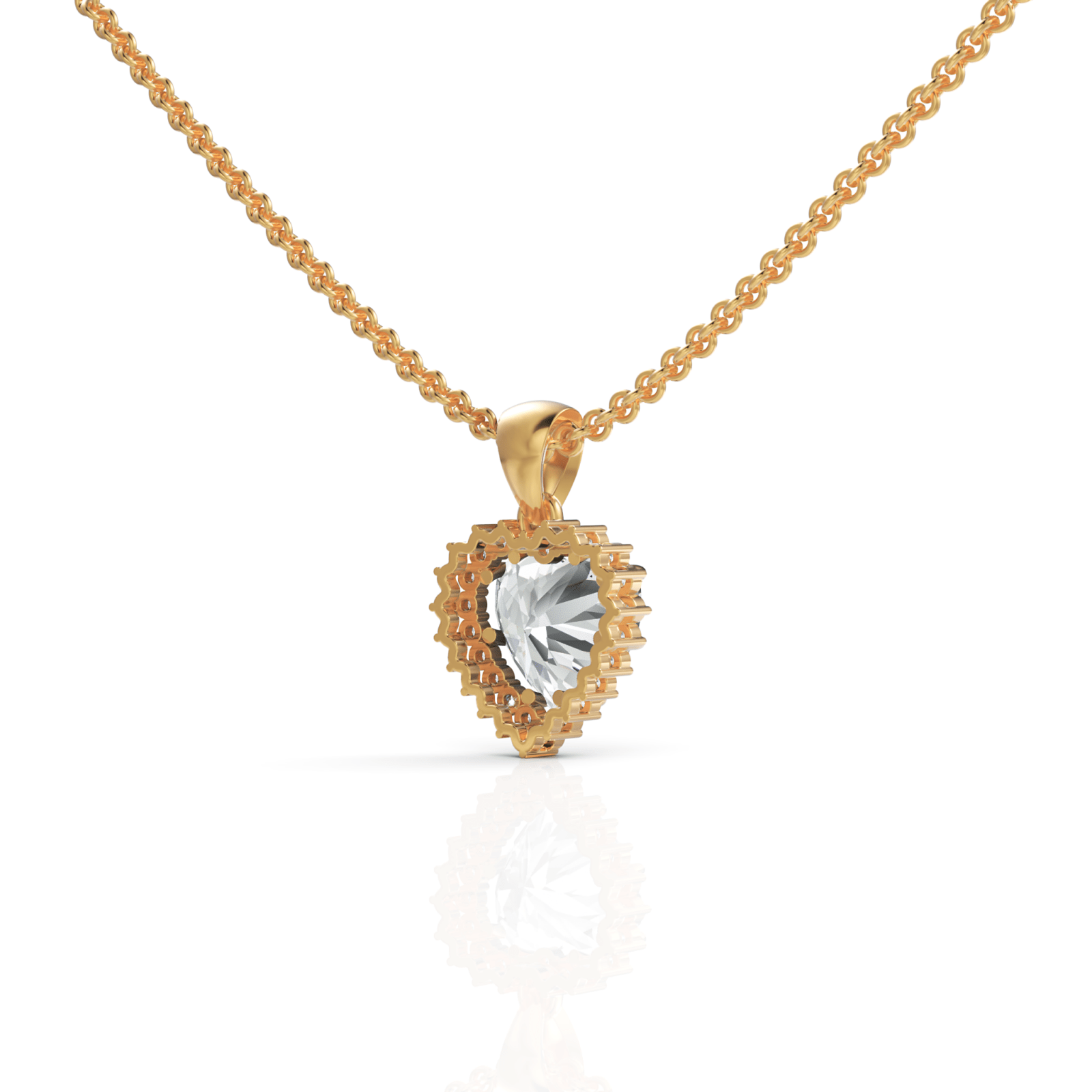 1.97CT Heart Lab Diamond Halo Necklace - Buvea Jewels