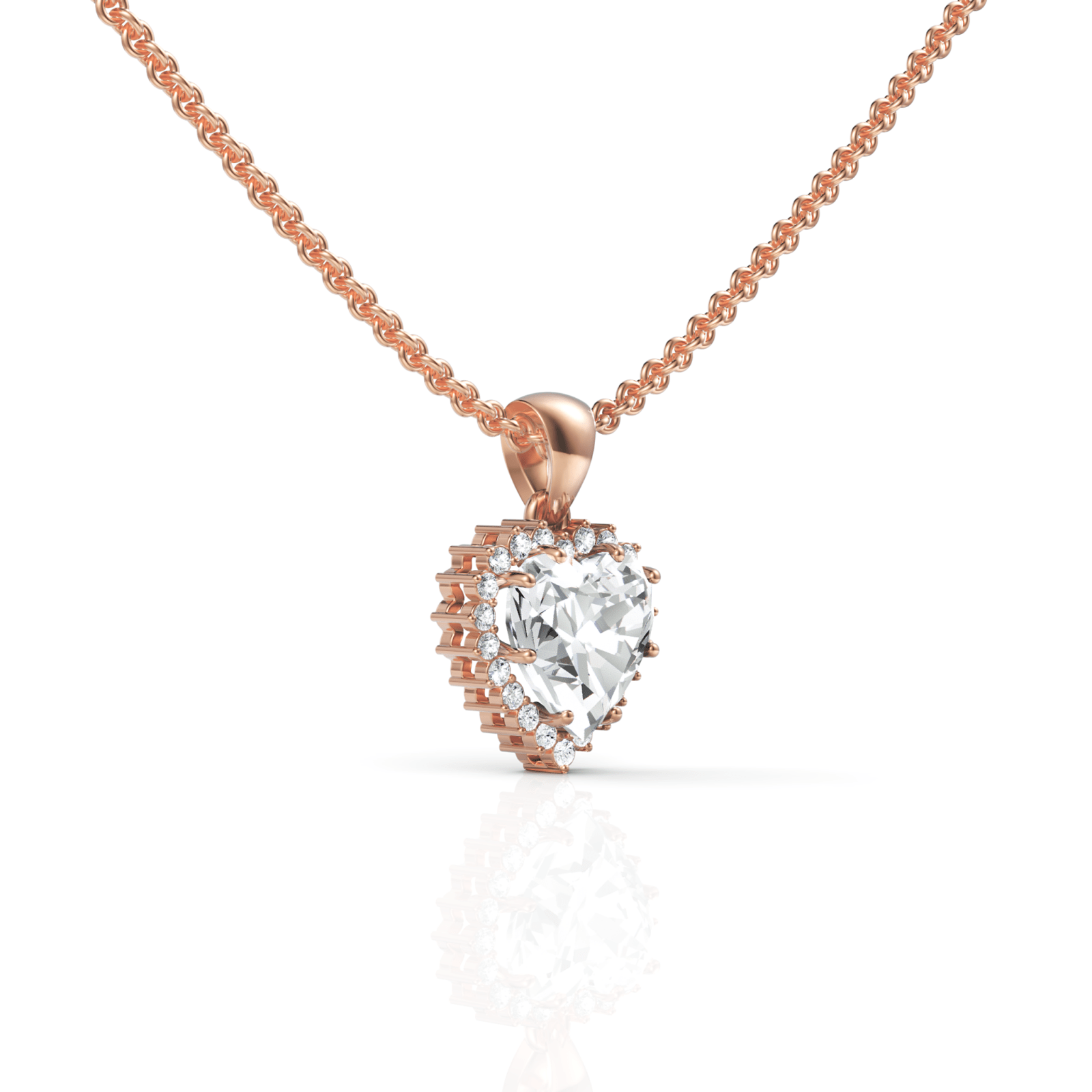 1.97CT Heart Lab Diamond Halo Necklace - Buvea Jewels