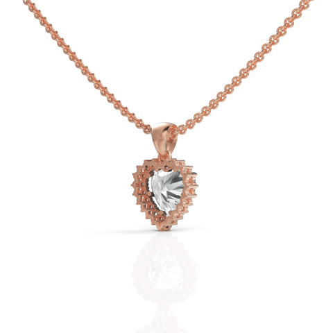 1.97CT Heart Lab Diamond Halo Necklace - Buvea Jewels