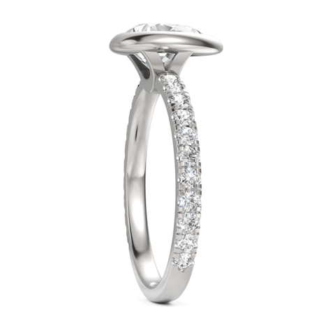 1.9CT Pear Lab Diamond Accent Engagement Ring - Buvea Jewels